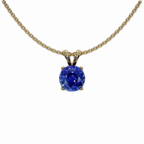 HarryChadEntcom Necklaces Solitaire Round Sri Lankan Sapphire Pendant Slide Gold 150 Carats HarryChadEntcom Necklaces Solitaire Round Sri Lankan Sapphire Pendant Slide Gold 150 Carats
