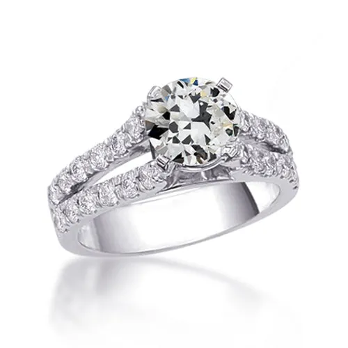 HarryChadEntcom Rings 14K Gold Anniversary Ring Round Old Miner Genuine Natural Earth Mined Diamond Split Shank 4 Carats HarryChadEntcom Rings 14K Gold Anniversary Ring Round Old Miner Genuine Natural Earth Mined Diamond Split Shank 4 Carats