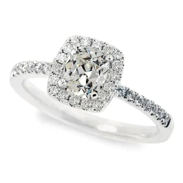 HarryChadEntcom Rings 14K Gold Halo Ring Round Cushion Old Mine Cut Real Natural Earth Mined Diamond 475 Carats HarryChadEntcom Rings 14K Gold Halo Ring Round Cushion Old Mine Cut Real Natural Earth Mined Diamond 475 Carats