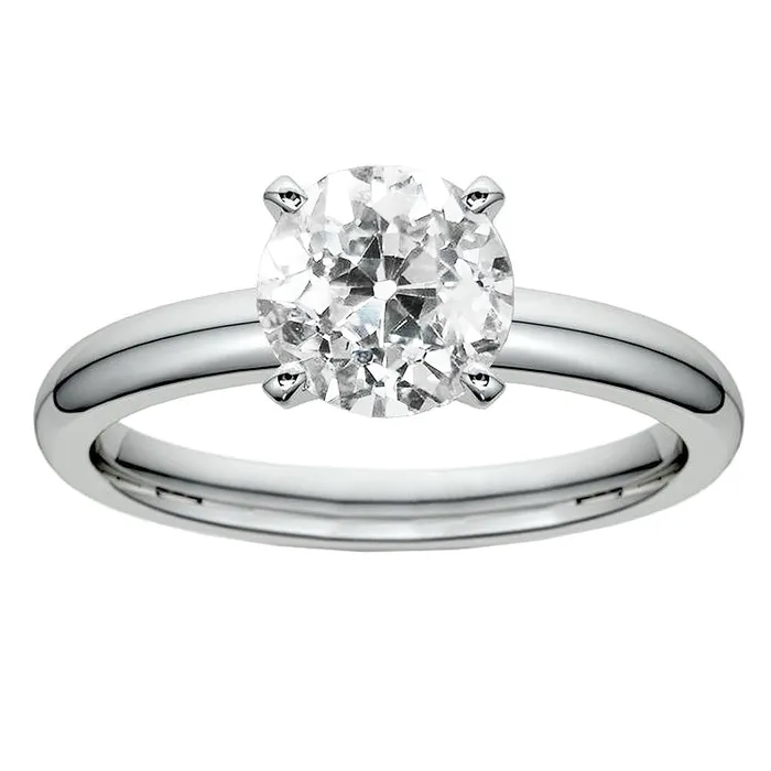 HarryChadEntcom Rings 14K White Gold Solitaire Ring Round Old Mine Cut Natural Earth Mined Diamond 250 Carats HarryChadEntcom Rings 14K White Gold Solitaire Ring Round Old Mine Cut Natural Earth Mined Diamond 250 Carats