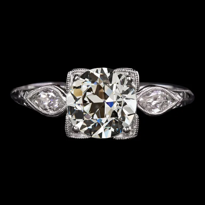 HarryChadEntcom Rings 3 Stone Round Marquise Old Miner Real Natural Earth Mined Diamond Ring Vintage Style 4 Carats HarryChadEntcom Rings 3 Stone Round Marquise Old Miner Real Natural Earth Mined Diamond Ring Vintage Style 4 Carats