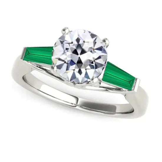 HarryChadEntcom Rings Art Deco Jewelry New Antique Cut Diamond Emerald Ring Gold 14K HarryChadEntcom Rings Art Deco Jewelry New Antique Cut Diamond Emerald Ring Gold 14K