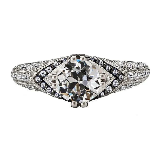 HarryChadEntcom Rings Genuine Round Old Miner Natural Earth Mined Diamond Wedding Ring Black White Gold 4 Carats HarryChadEntcom Rings Genuine Round Old Miner Natural Earth Mined Diamond Wedding Ring Black White Gold 4 Carats