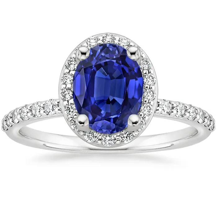 HarryChadEntcom Rings Halo Ceylon Sapphire Ring Oval Cut Round Natural Earth Mined Diamonds 325 Carats HarryChadEntcom Rings Halo Ceylon Sapphire Ring Oval Cut Round Natural Earth Mined Diamonds 325 Carats