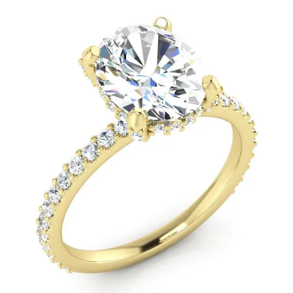 HarryChadEntcom Rings Hidden Halo Oval Pave Earth Mined Diamond Ring