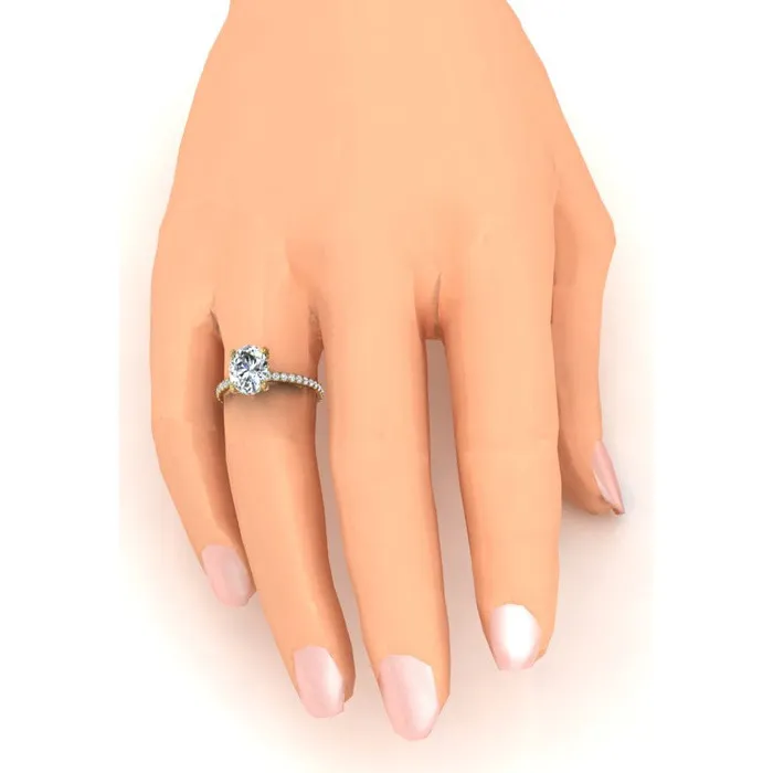 HarryChadEntcom Rings Hidden Halo Oval Pave Earth Mined Diamond Ring