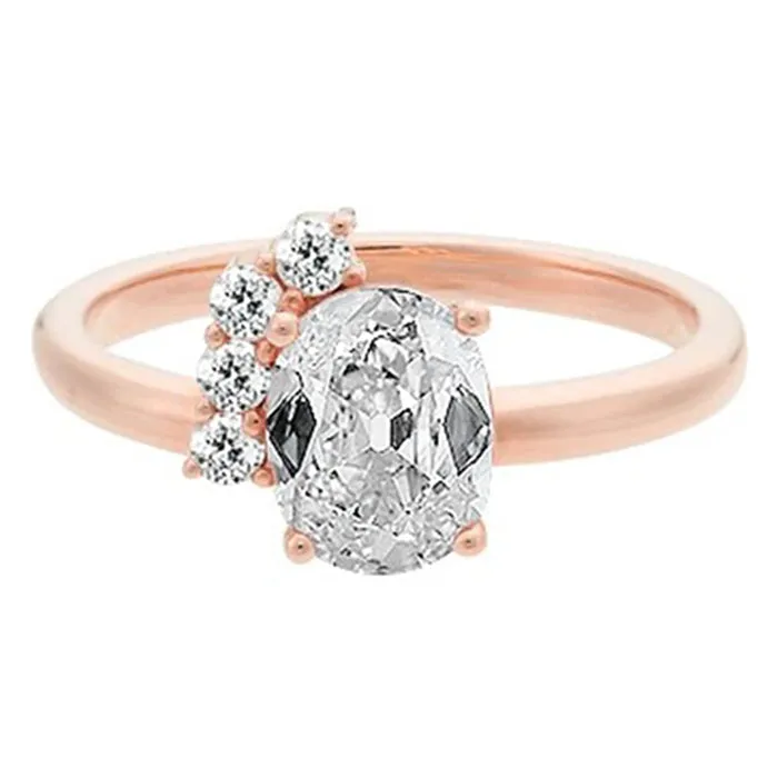 HarryChadEntcom Rings Oval Round Old Miner Natural Earth Mined Diamond Ring 175 Carats Rose Gold 14K HarryChadEntcom Rings Oval Round Old Miner Natural Earth Mined Diamond Ring 175 Carats Rose Gold 14K