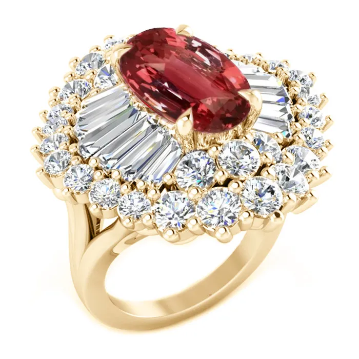 HarryChadEntcom Rings Padparadscha Sapphire and Diamond Womens Ring