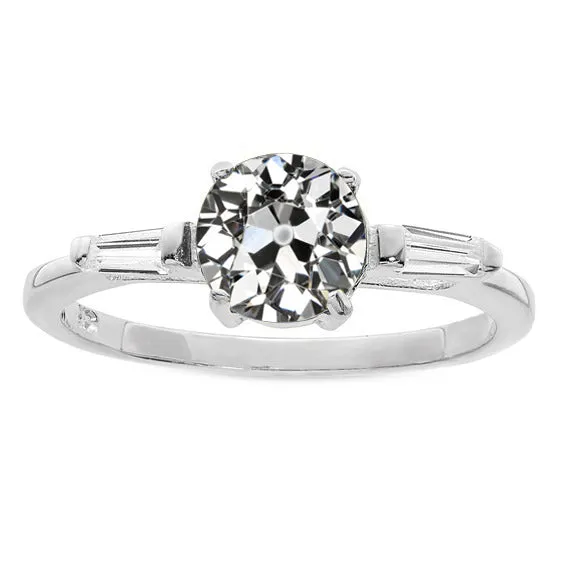 HarryChadEntcom Rings Round and Baguettes Old European Three Stone Mined Diamond Ring 250 Carats HarryChadEntcom Rings Round and Baguettes Old European Three Stone Mined Diamond Ring 250 Carats