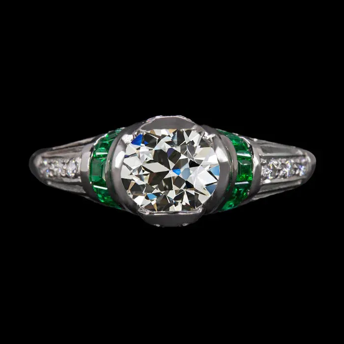 HarryChadEntcom Rings Round Old Cut Natural Earth Mined Diamond Emeralds Ring 375 Carats White Gold HarryChadEntcom Rings Round Old Cut Natural Earth Mined Diamond Emeralds Ring 375 Carats White Gold