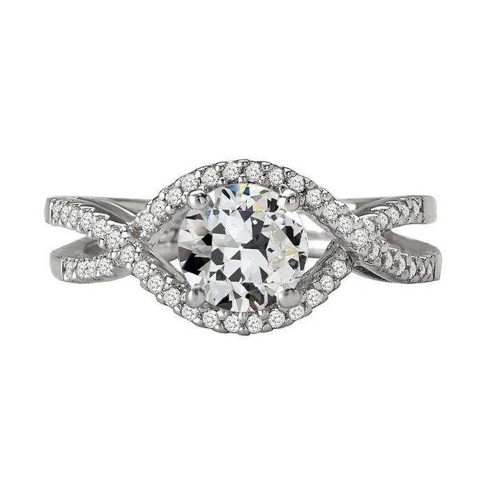 HarryChadEntcom Rings Round Old Mine Cut Natural Earth Mined Diamond Halo Wedding Ring Split Shank 4 Carats HarryChadEntcom Rings Round Old Mine Cut Natural Earth Mined Diamond Halo Wedding Ring Split Shank 4 Carats