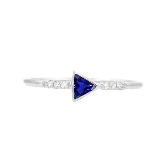 HarryChadEntcom Rings Small Round Natural Earth Mined Diamond Ring Trillion Bezel Set Blue Sapphire 075 Carats HarryChadEntcom Rings Small Round Natural Earth Mined Diamond Ring Trillion Bezel Set Blue Sapphire 075 Carats