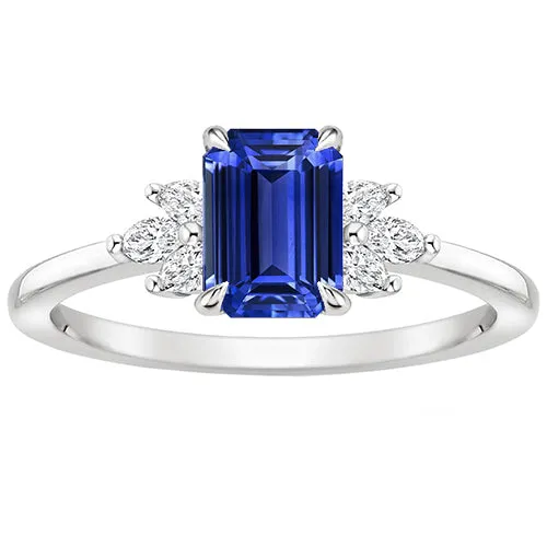 HarryChadEntcom Rings Solitaire Ring with Accents Sri Lankan Sapphire Pear Stone 4 Carats HarryChadEntcom Rings Solitaire Ring with Accents Sri Lankan Sapphire Pear Stone 4 Carats