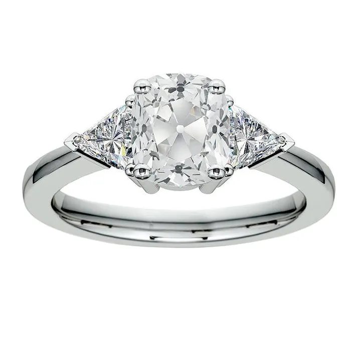 HarryChadEntcom Rings Trillion Cushion Three Stone Ring Old Mine Cut Natural Earth Mined Diamonds 575 Carats HarryChadEntcom Rings Trillion Cushion Three Stone Ring Old Mine Cut Natural Earth Mined Diamonds 575 Carats