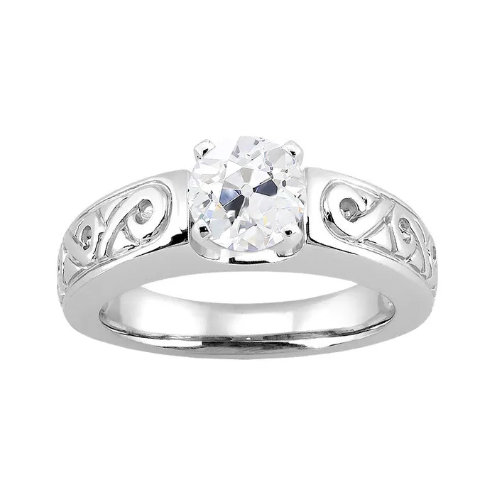 HarryChadEntcom Vintage Style Old Cut Round Natural Earth Mined Diamond Anniversary Ring 175 Carats Rings HarryChadEntcom Vintage Style Old Cut Round Natural Earth Mined Diamond Anniversary Ring 175 Carats Rings