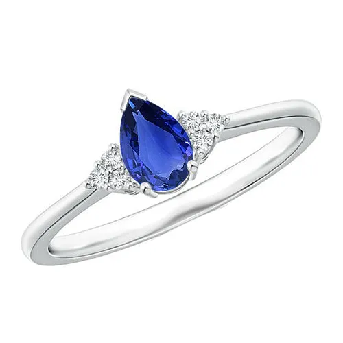 HarryChadEntcom Women Round Natural Earth Mined Diamond Ring Pear Ceylon Sapphire With Accents 325 Carats Rings HarryChadEntcom Women Round Natural Earth Mined Diamond Ring Pear Ceylon Sapphire With Accents 325 Carats Rings