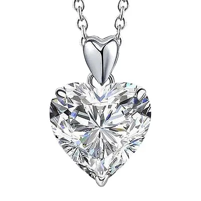 Heart Shape Natural Earth Mined Diamond Pendant 2 Carats White Gold Women Jewelry 14K GB Necklaces Heart Shape Natural Earth Mined Diamond Pendant 2 Carats White Gold Women Jewelry 14K GB Necklaces