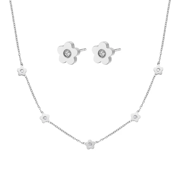 Hey Happiness Necklaces Petite Flower Charm Necklace Silver Hey Happiness Necklaces Petite Flower Charm Necklace Silver