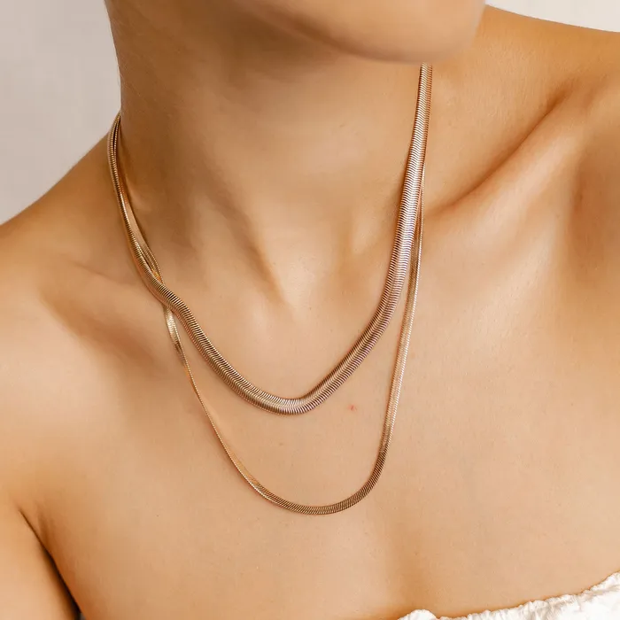 Hey Happiness Necklaces Snake Chain Necklace Set Hey Happiness Necklaces Snake Chain Necklace Set