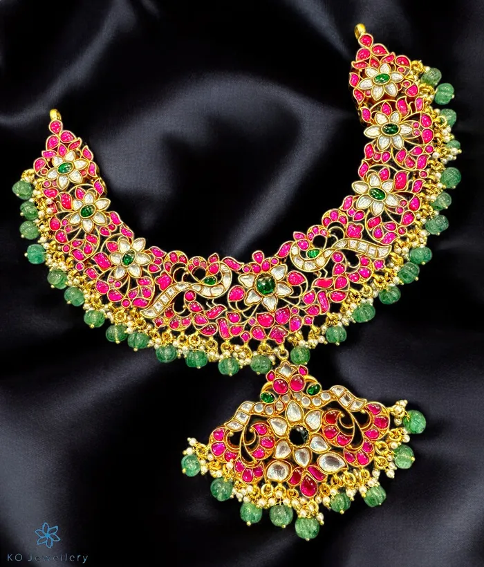 Kundan Necklaces The Dhanyasri Silver KundanJadau Necklace