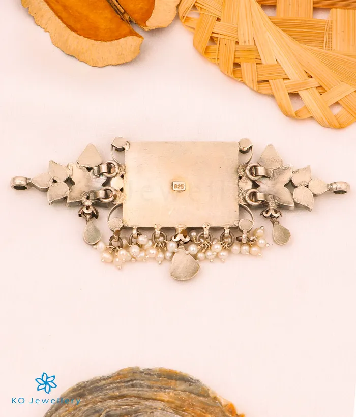 kundan Necklaces The Neely Silver Choker Necklace Turquoise