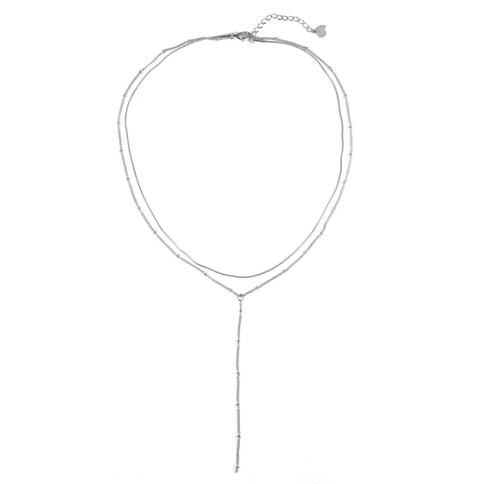 Layered Snake and Satellite Chain Y Necklace Hey Happiness Necklaces Layered Snake and Satellite Chain Y Necklace Hey Happiness Necklaces