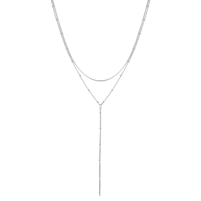 Layered Snake and Satellite Chain Y Necklace Hey Happiness Necklaces Layered Snake and Satellite Chain Y Necklace Hey Happiness Necklaces