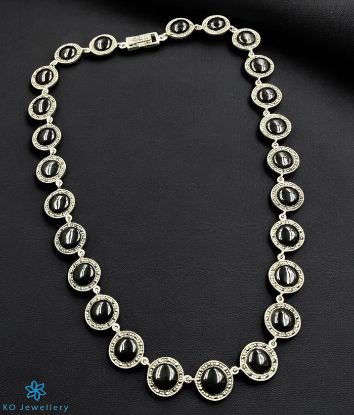 Marcasite Necklaces The Black Circlet Silver Marcasite Necklace