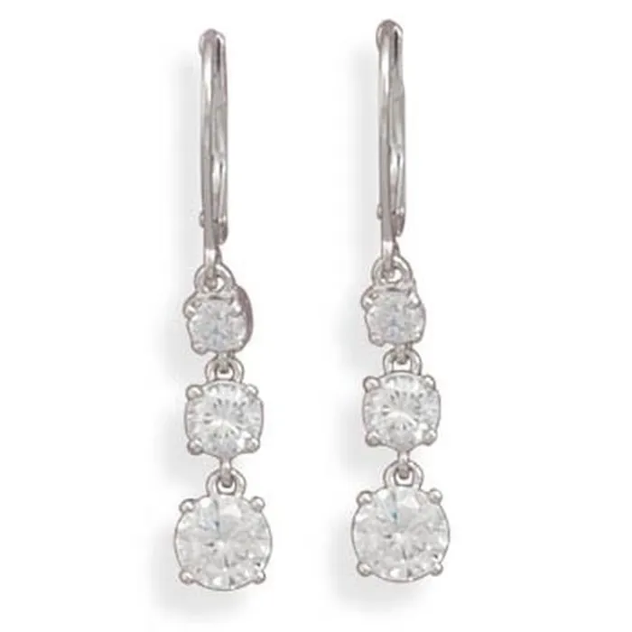 MMA 354555mm Cz Earrings On Lever Back MMA Earrings