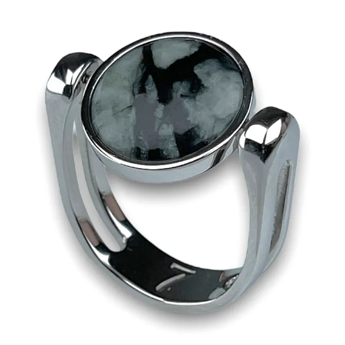 MyCONQUERing Rings Black Picasso Crystal Fidget Ring
