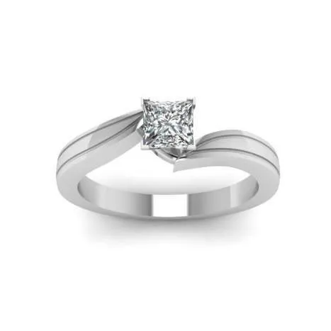 Natural Earth Mined Diamond Anniversary Ring Gold Solitaire Princess Cut 150 Carats GB Rings