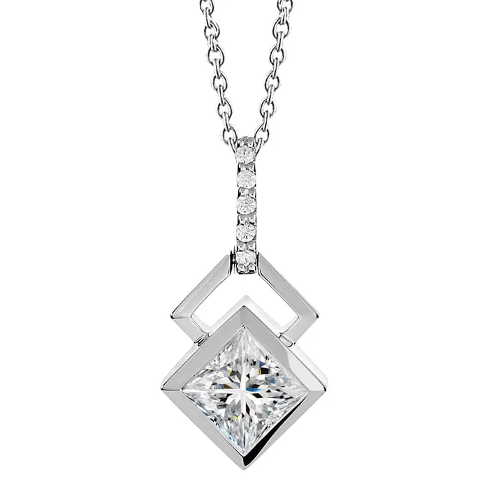 Necklaces GB 250 Carats Natural Earth Mined Diamond Pendant Necklace 14K White Gold Necklaces GB 250 Carats Natural Earth Mined Diamond Pendant Necklace 14K White Gold