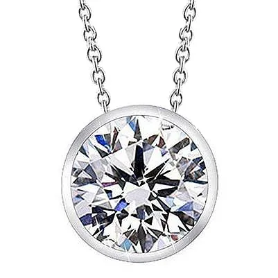 Necklaces GB 4Ct Round Cut Big Natural Earth Mined Diamond Solitaire Pendant White Gold Lady Jewelry Necklaces GB 4Ct Round Cut Big Natural Earth Mined Diamond Solitaire Pendant White Gold Lady Jewelry