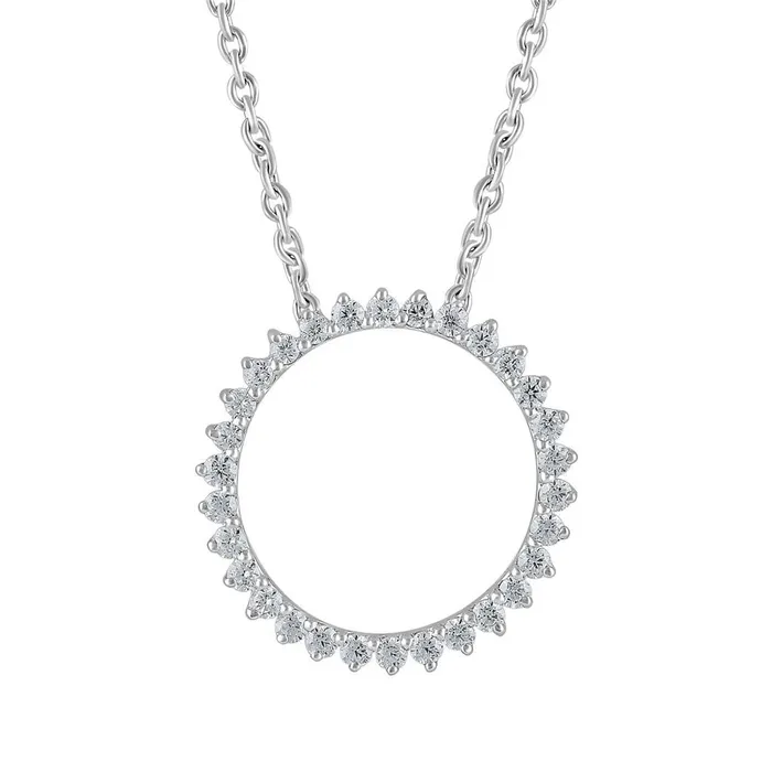 Necklaces GB Round Brilliant Shape Natural Earth Mined Diamond Circle Pendant Necklace 3 Carat WG 14K Necklaces GB Round Brilliant Shape Natural Earth Mined Diamond Circle Pendant Necklace 3 Carat WG 14K