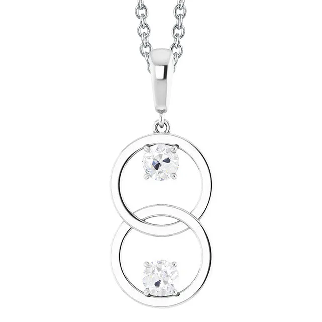 Necklaces HarryChadEntcom Two Stone Old Mine Cut Natural Earth Mined Diamond Pendant 1 Carat White Gold 14K Necklaces HarryChadEntcom Two Stone Old Mine Cut Natural Earth Mined Diamond Pendant 1 Carat White Gold 14K