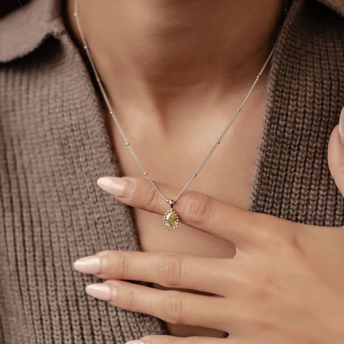 Necklaces Hey Happiness August Peridot Birthstone Necklace Sterling Silver Necklaces Hey Happiness August Peridot Birthstone Necklace Sterling Silver