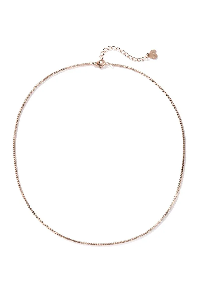 Necklaces Hey Happiness Box Chain Link Necklace Rose Gold Necklaces Hey Happiness Box Chain Link Necklace Rose Gold