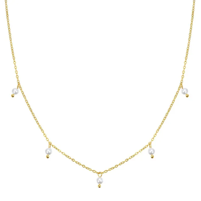 Necklaces Hey Happiness Cinque Pearl Chain Necklace Gold