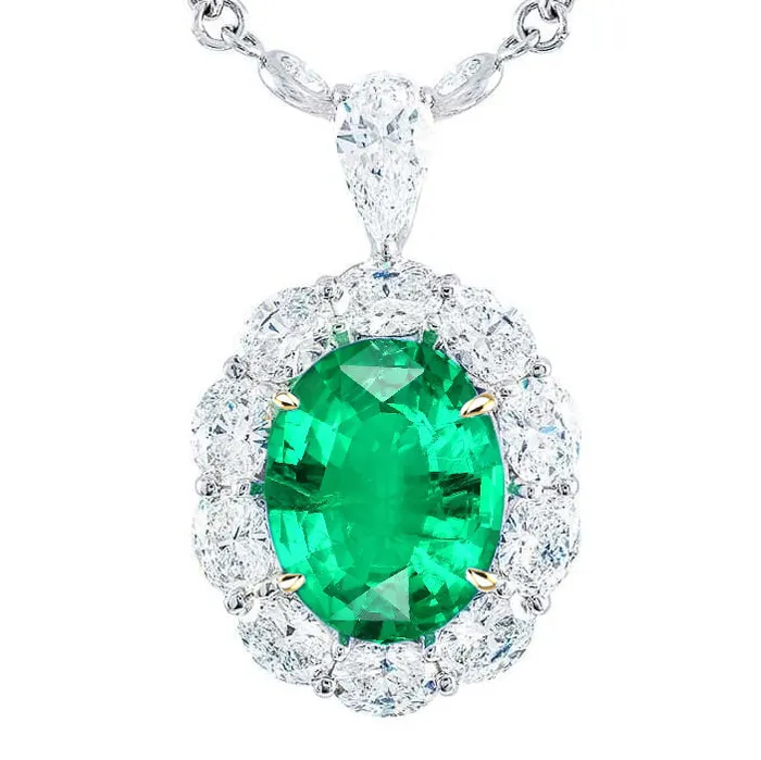 Necklaces Oval Shaped Sparkling Green Emerald And Diamond Pendant HarryChadEntcom Necklaces Oval Shaped Sparkling Green Emerald And Diamond Pendant HarryChadEntcom
