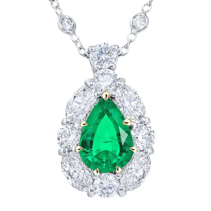 Necklaces Pear Shaped Genuine Green Emerald Necklace Diamond Halo Pendant HarryChadEntcom Necklaces Pear Shaped Genuine Green Emerald Necklace Diamond Halo Pendant HarryChadEntcom