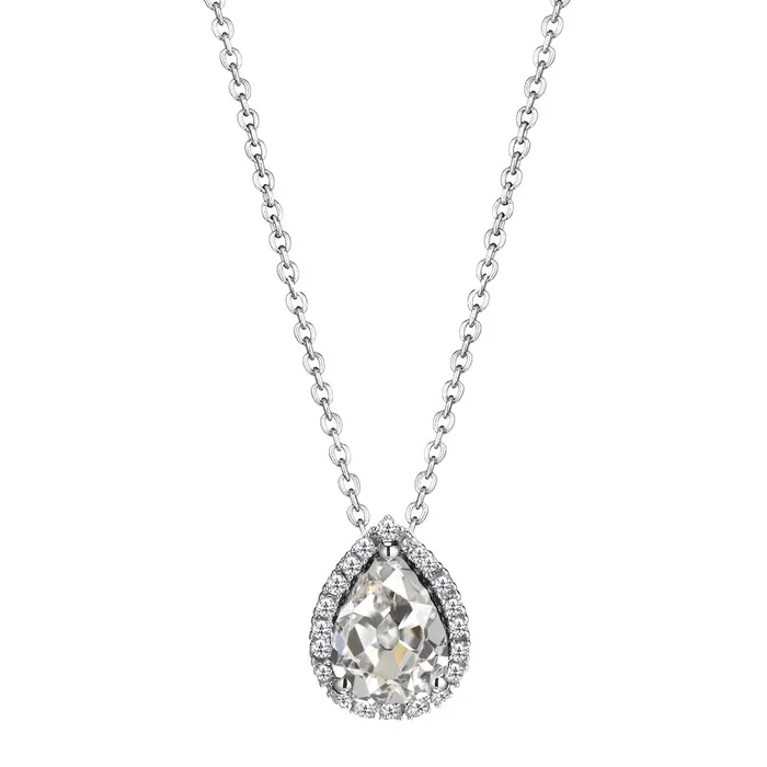 Necklaces Pear Shaped Pendant 2 Ct Halo Natural Diamond Old Miner HarryChadEntcom Necklaces Pear Shaped Pendant 2 Ct Halo Natural Diamond Old Miner HarryChadEntcom