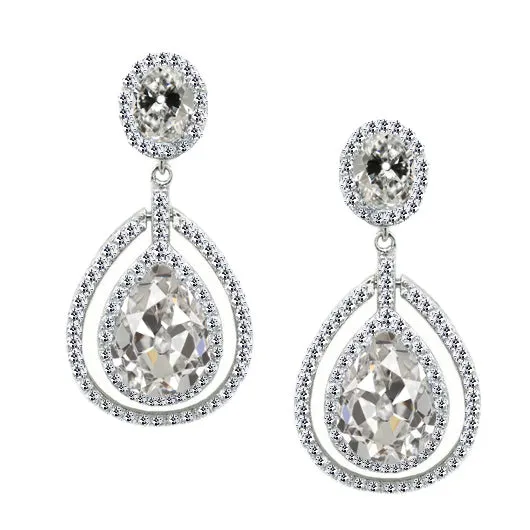Pear Oval Mined Diamond Old Cut Dangle Earrings Milgrain 6 Carats HarryChadEntcom Earrings Pear Oval Mined Diamond Old Cut Dangle Earrings Milgrain 6 Carats HarryChadEntcom Earrings