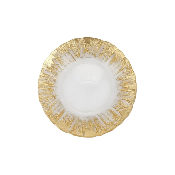 PreStyled Sets Vietri Vietri Rufolo Glass Gold Brushstroke Salad Plate 85D Side Dish Dinnerware PreStyled Sets Vietri Vietri Rufolo Glass Gold Brushstroke Salad Plate 85D Side Dish Dinnerware