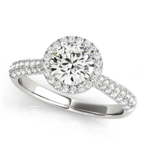 Rings 2 Carats Round Brilliant Natural Earth Mined Diamonds Halo Engagement Ring White Gold 14K GB Rings 2 Carats Round Brilliant Natural Earth Mined Diamonds Halo Engagement Ring White Gold 14K GB