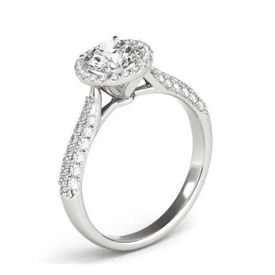 Rings 2 Carats Round Brilliant Natural Earth Mined Diamonds Halo Engagement Ring White Gold 14K GB Rings 2 Carats Round Brilliant Natural Earth Mined Diamonds Halo Engagement Ring White Gold 14K GB
