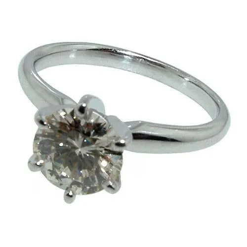 Rings GB 1 Carat Natural Earth Mined Diamond Solitaire Engagement Gold Ring Prong Style