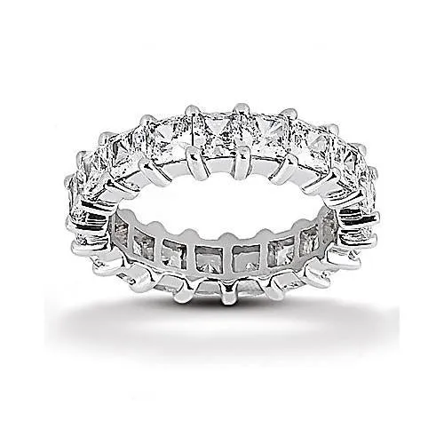Rings GB 475 Carats Natural Earth Mined Diamonds Eternity Band Princess Cut Jewelry White Gold New Rings GB 475 Carats Natural Earth Mined Diamonds Eternity Band Princess Cut Jewelry White Gold New