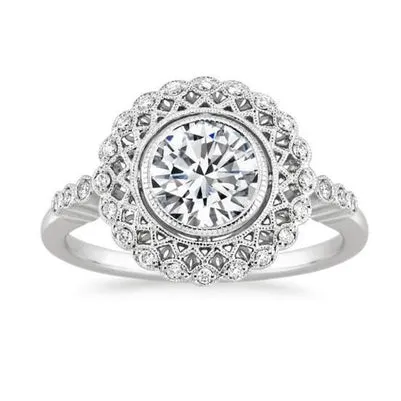 Rings GB Bezel Set Round Brilliant Cut 350 Ct Real Natural Earth Mined Diamonds Engagement Ring 14K Rings GB Bezel Set Round Brilliant Cut 350 Ct Real Natural Earth Mined Diamonds Engagement Ring 14K