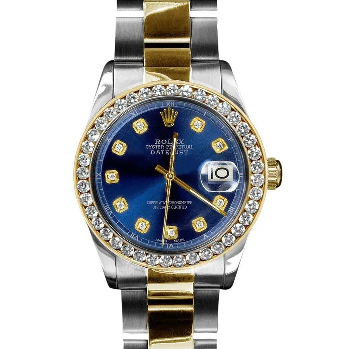 Rings GB Datejust Rolex Men Yellow Gold Ss Two Tone Watch QUICK SET