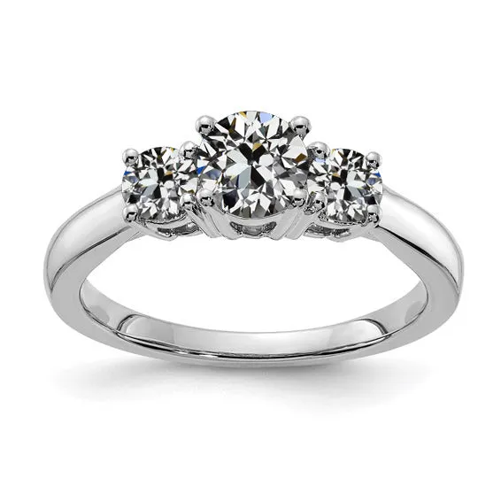 Rings HarryChadEntcom 3 Stone Ring Round Old Mine Cut Real Natural Earth Mined Diamond White Gold Jewelry 3 Carats Rings HarryChadEntcom 3 Stone Ring Round Old Mine Cut Real Natural Earth Mined Diamond White Gold Jewelry 3 Carats